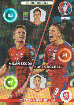 Borek Dockal Milan Skoda Czech Republic Panini UEFA EURO 2016 Double Trouble #60